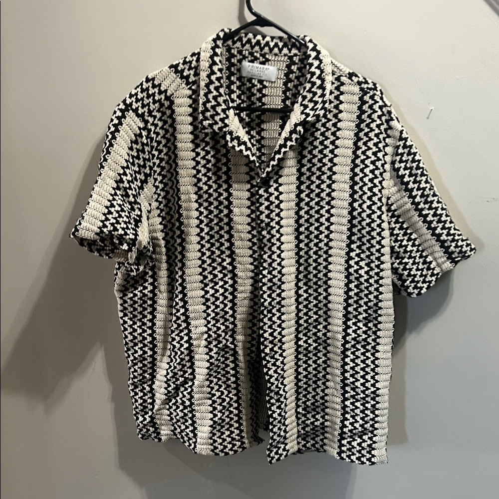 Primark Monochrome Zigzag Casual Shirt